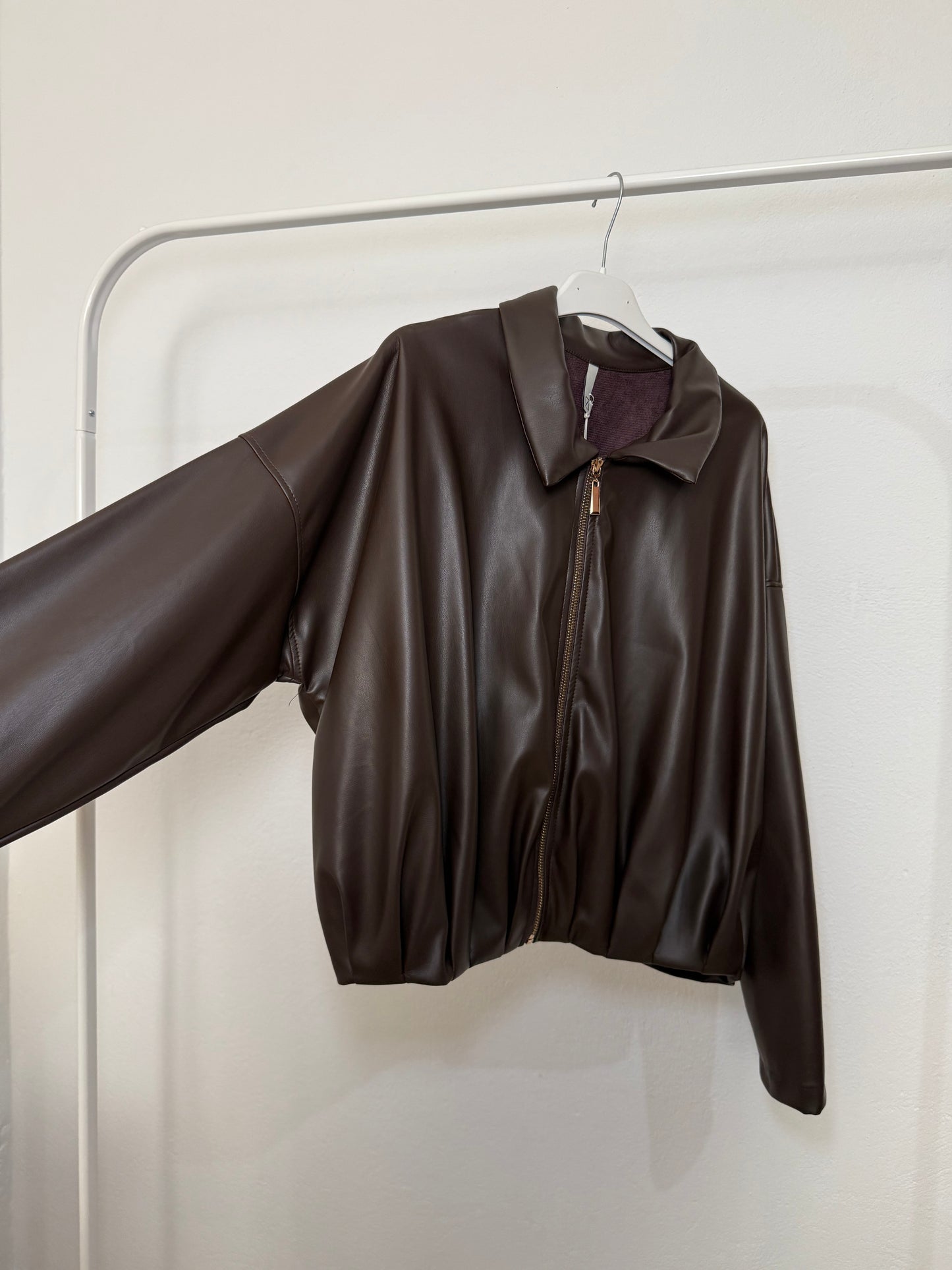 Chaqueta Bomber Efecto Piel