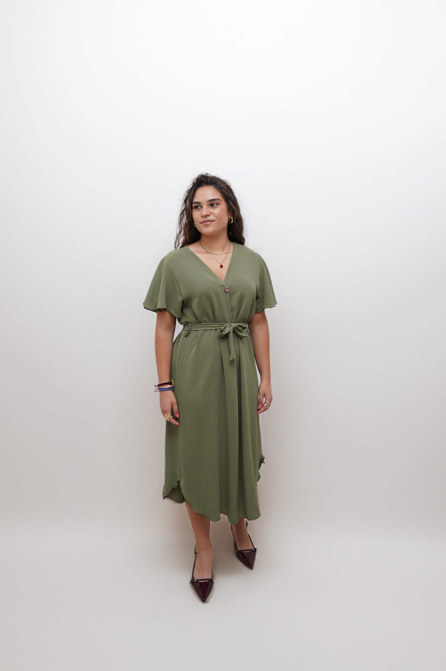 Vestido Botón Dorado