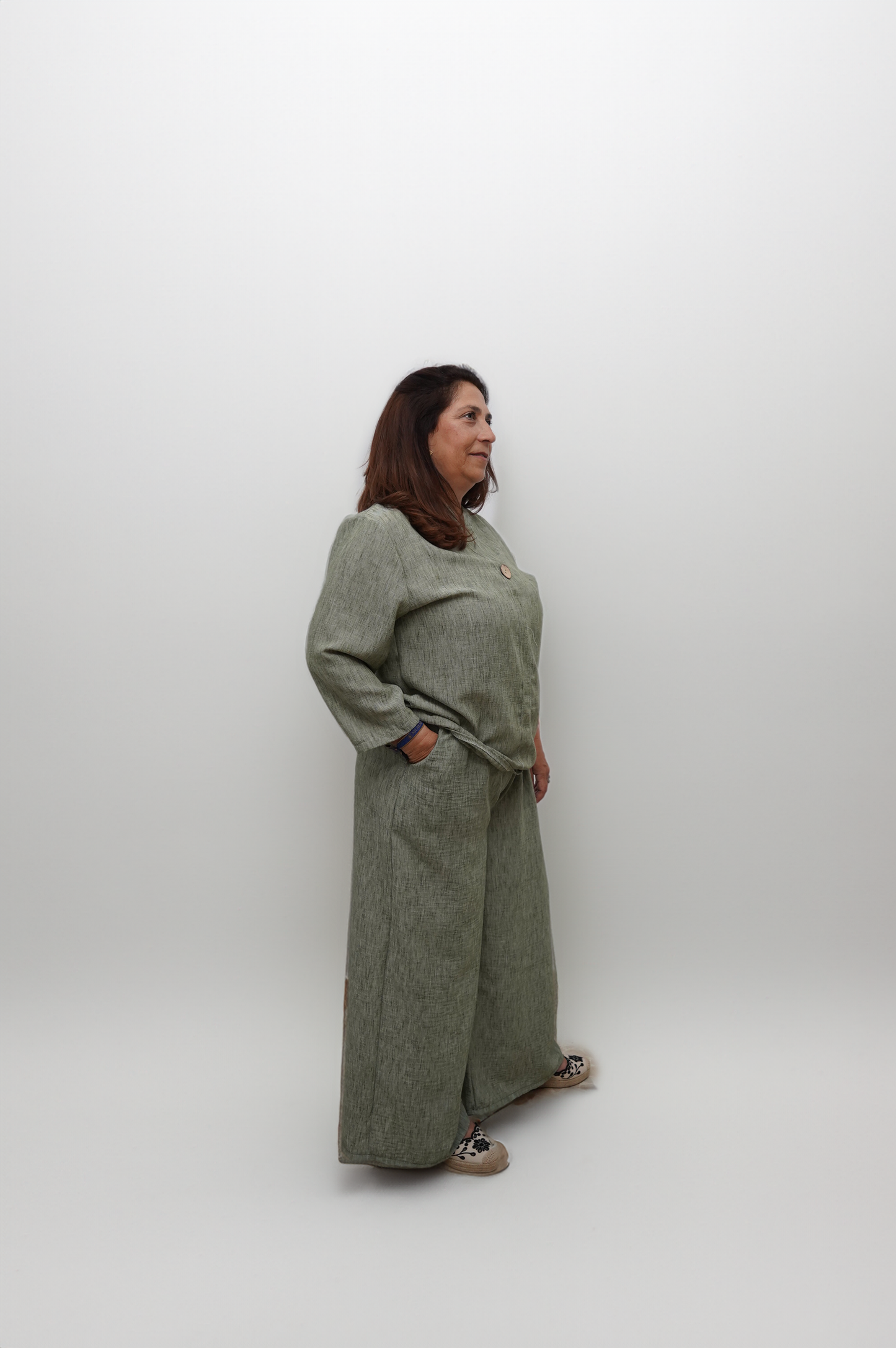 Conjunto Lino Manga Larga